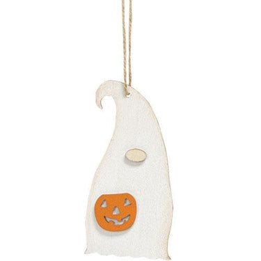 Ghost Gnome With Jack O Lantern Ornament - The Fox Decor